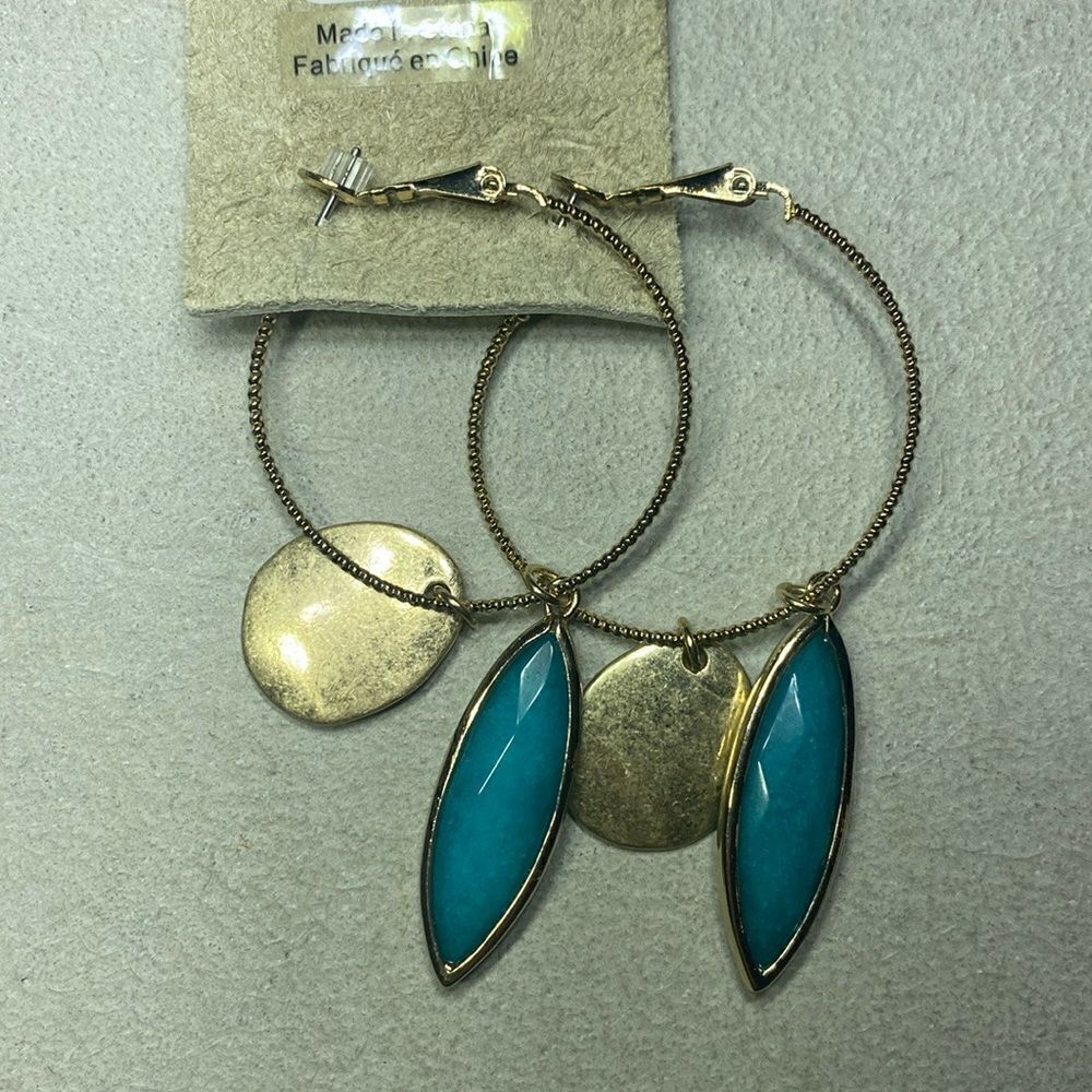 Anthropologie Melinda Charm Hoop Earrings - Picture 4 of 5